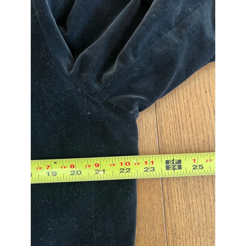 Vintage Emporium Capwell Black Velvet Blazer Jacket Boxy Open Front